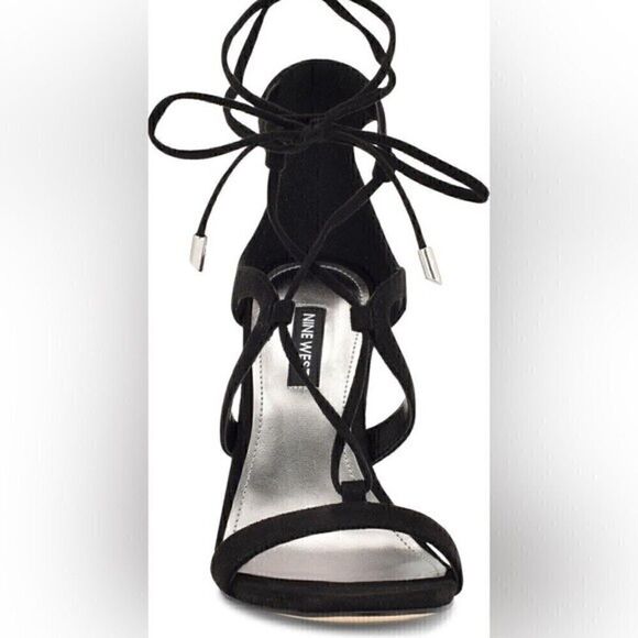 NINE WEST 10M Strappy Stilettos Sandal Ankle Wrap Heeled Dress high heel…shoes - Picture 4 of 11